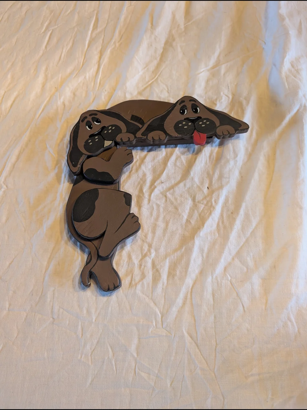 2/30$ Vintage Brown and Black Playful Puppy Wall Door Corner Decor - Picture 1 of 4